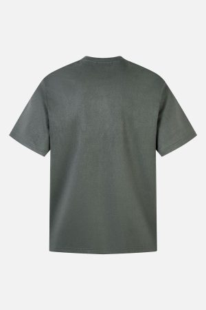 Concert Outfit Retro Quarter Zip Up Suede Embroidered T-Shirt