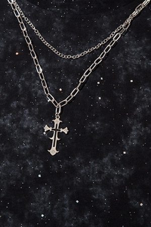 Concert Outfit Retro Rhinestone Cross Chain Vest
