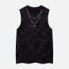 Concert Outfit Retro Rhinestone Cross Chain Vest