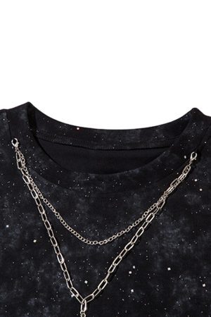 Concert Outfit Retro Rhinestone Cross Chain Vest