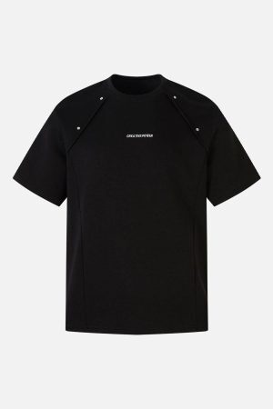 Concert Outfit Retro Rivet Letter Embroidered T-Shirt