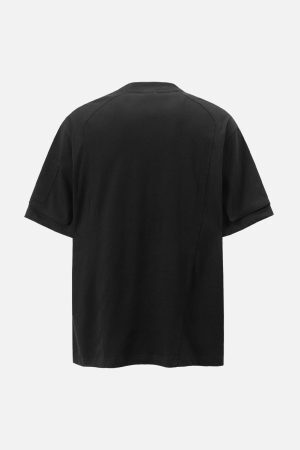 Concert Outfit Retro Washed Deconstruction Functional Pocket T-Shirt