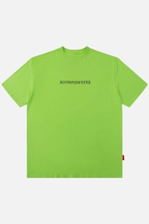 Concert Outfit Ring Shaped Gothic Letter Print Tee