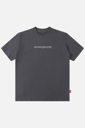 Concert Outfit Ring Shaped Gothic Letter Print Tee