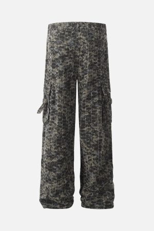 Concert Outfit Ripped Camouflage Multi-Pocket Cargo Pants