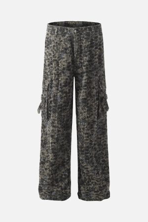 Concert Outfit Ripped Camouflage Multi-Pocket Cargo Pants