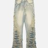 Concert Outfit Ripped Double Straight Jeans