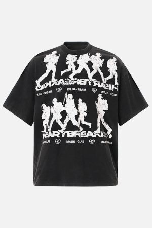 Concert Outfit Rock Style Retro Letter Print T-Shirt