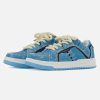 Concert Outfit Shredded Denim Patchwork Sneakers