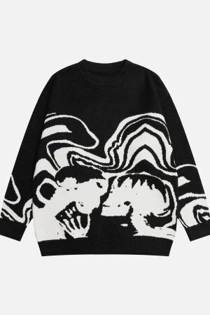 Concert Outfit Skeleton Portrait Sweater