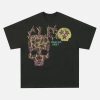 Concert Outfit Skull Print Crew Neck T-Shirt