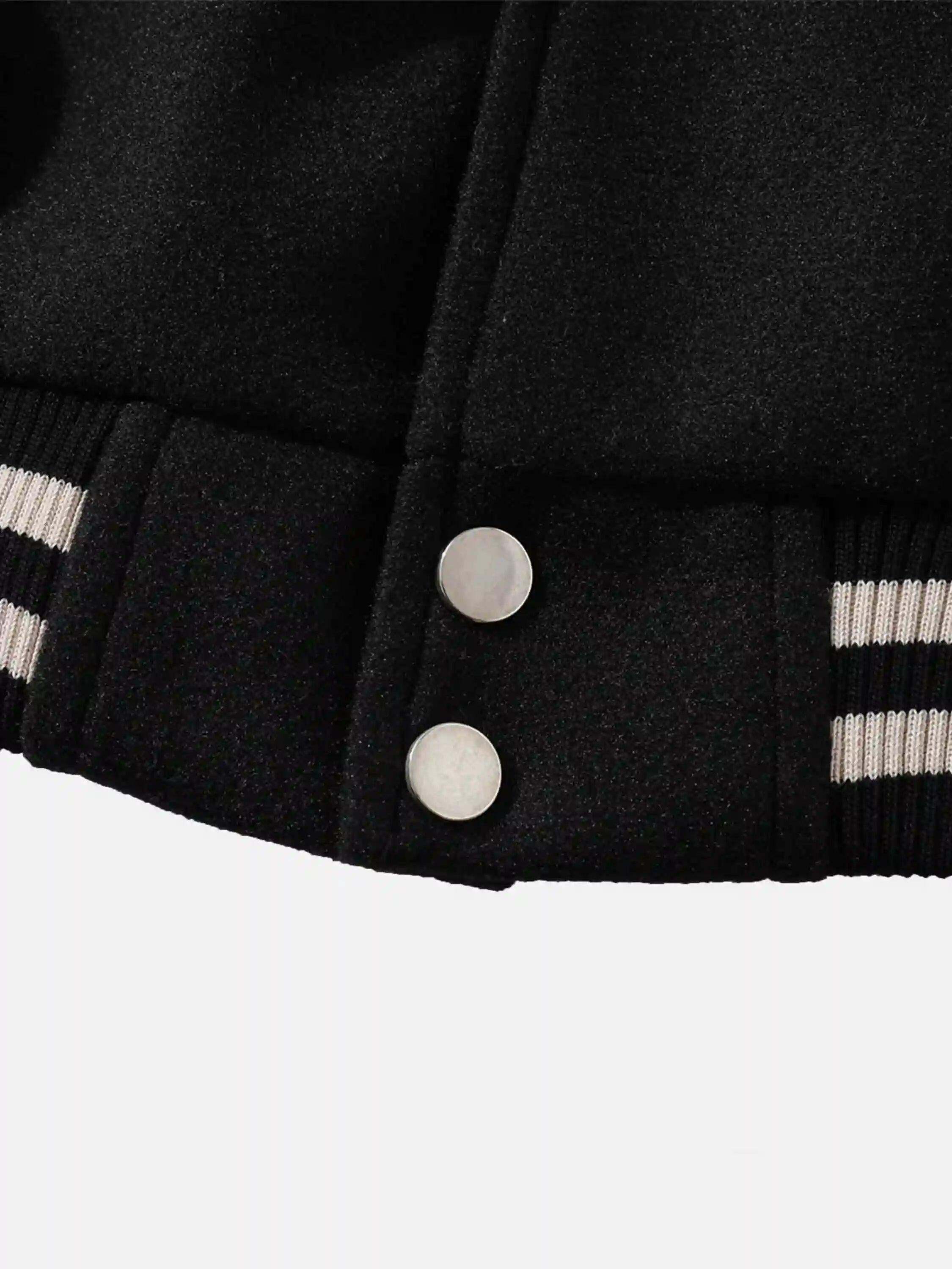 Concert Outfit Skull Sickle Embroidered PU Splicing Jacket