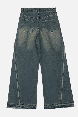 Concert Outfit Slit Fringe Loose Jeans
