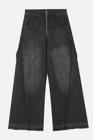 Concert Outfit Slit Fringe Loose Jeans