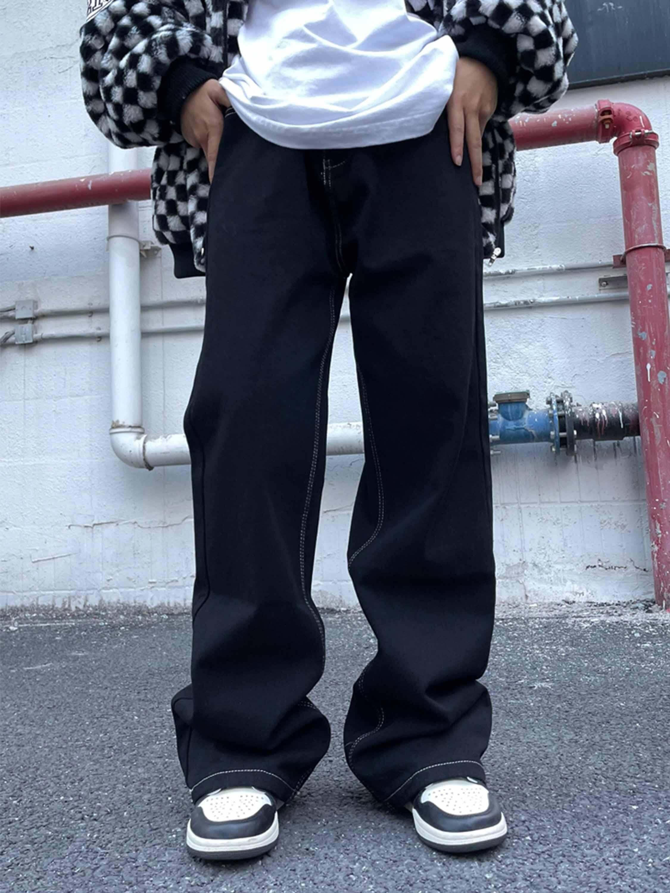 Concert Outfit Solid Color Casual Jeans