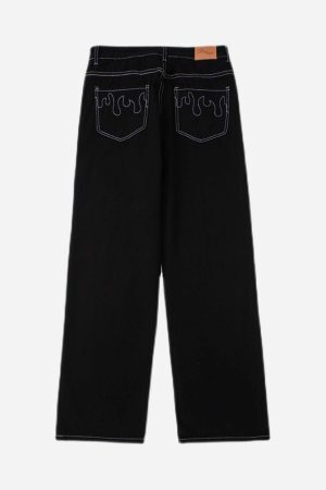 Concert Outfit Solid Color Casual Jeans