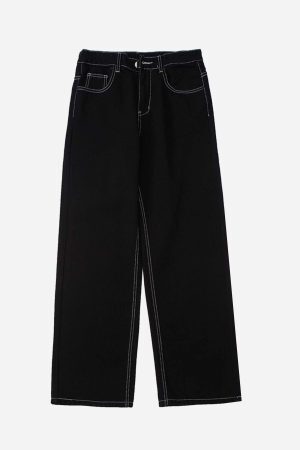 Concert Outfit Solid Color Casual Jeans
