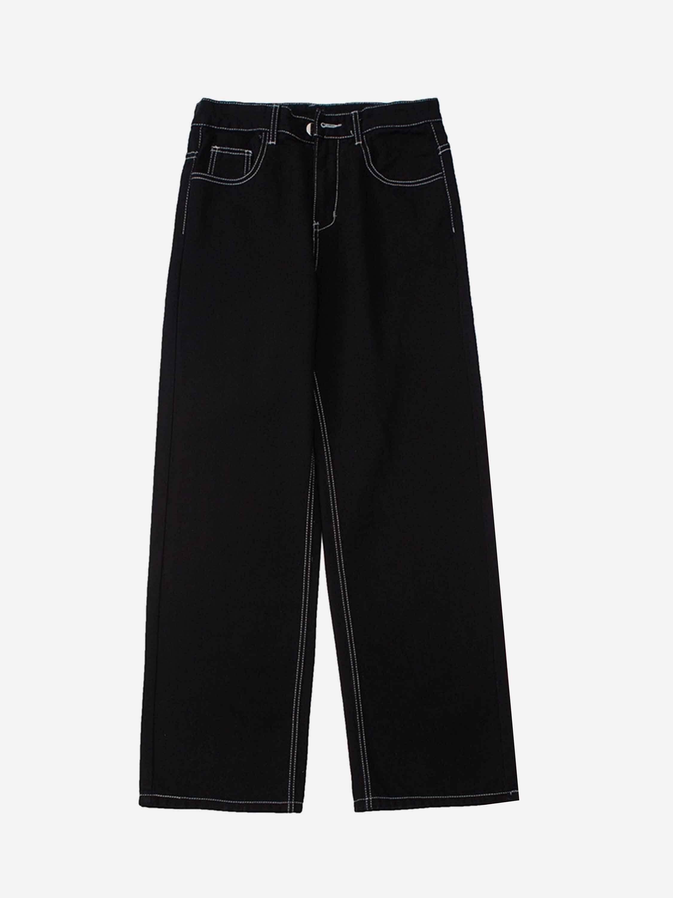 Concert Outfit Solid Color Casual Jeans