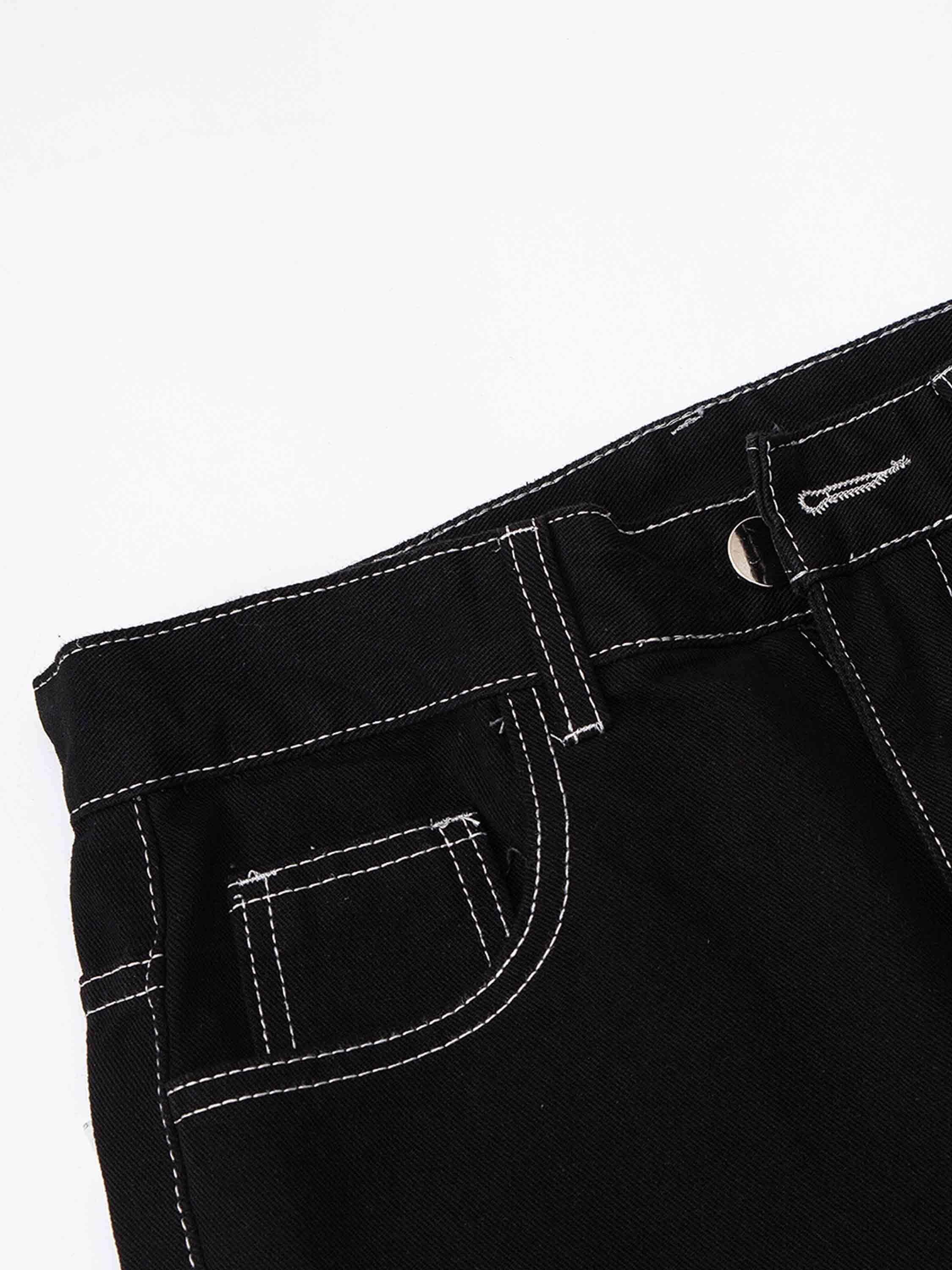 Concert Outfit Solid Color Casual Jeans