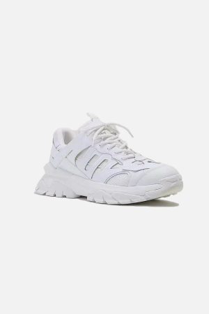 Concert Outfit Solid Color Mesh Sneakers