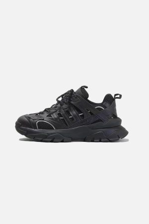 Concert Outfit Solid Color Mesh Sneakers