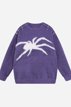 Concert Outfit Spider Warm Loose Sweater