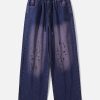 Concert Outfit Splash Ink Washed Loose Jeans