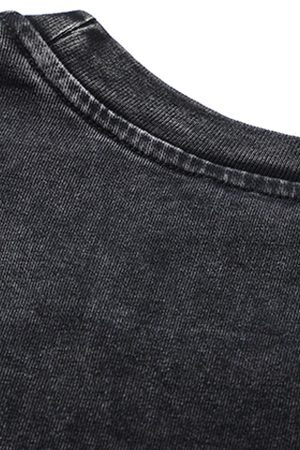 Concert Outfit Split Raw Edge Short Sleeve T-Shirt