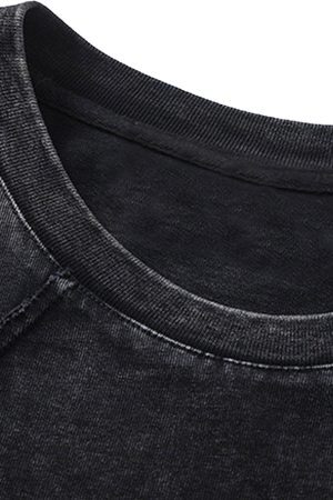 Concert Outfit Split Raw Edge Short Sleeve T-Shirt