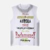 Concert Outfit Spray- Painted Letter Print Necklace Vest