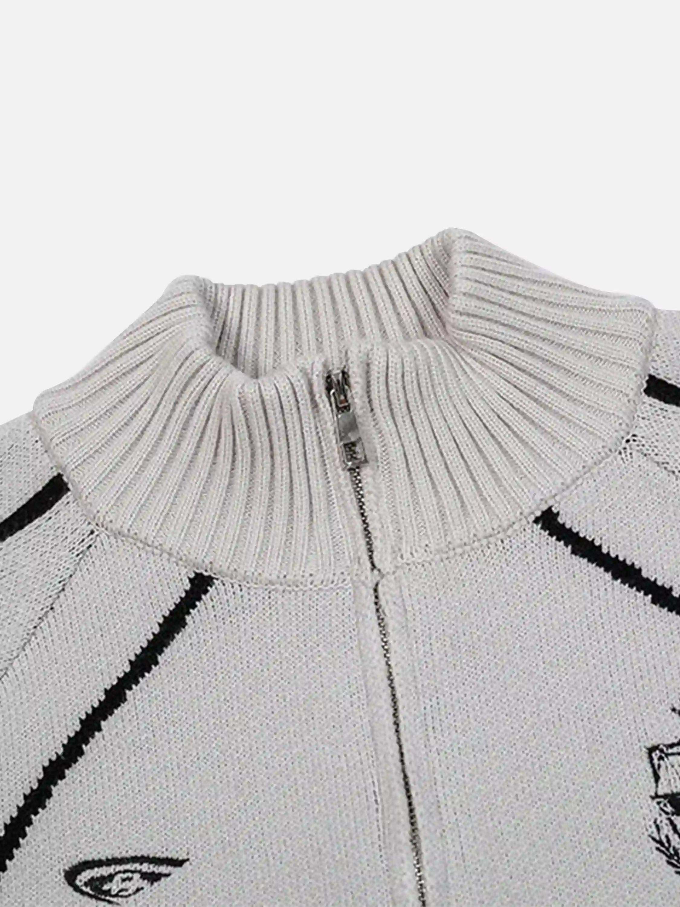 Concert Outfit Stand Collar Racing Zip-Up Cardigan