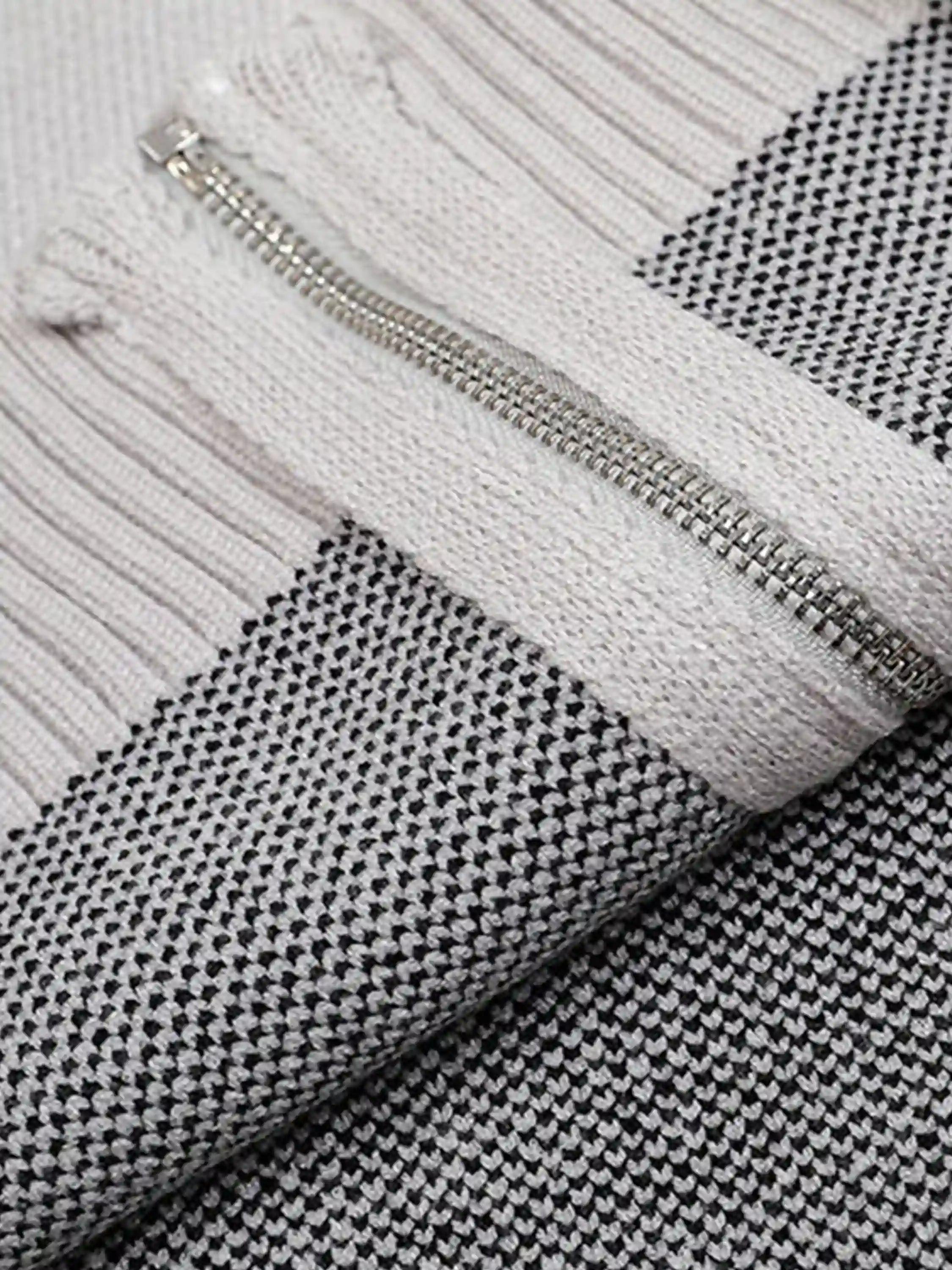 Concert Outfit Stand Collar Racing Zip-Up Cardigan