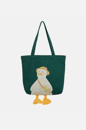 Concert Outfit Straw Hat Duck Canvas Bag