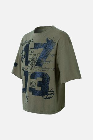 Concert Outfit Street Devil Tire Graffiti T-Shirt