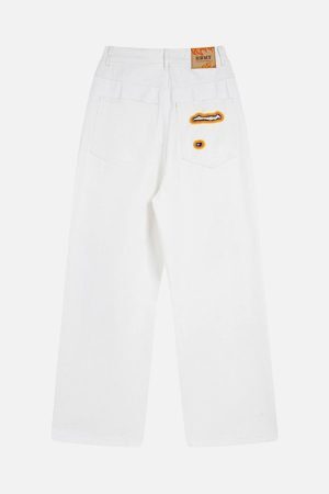 Concert Outfit Street Flame Towel Embroidered Jeans