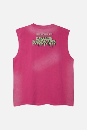 Concert Outfit Street Graphic Spray Print Necklace T-Shirt