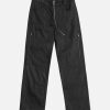 Concert Outfit Street Hip-Hop Structure Zipper Design Washed Jeans