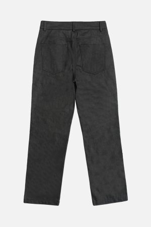 Concert Outfit Street Hip-Hop Structure Zipper Design Washed Jeans