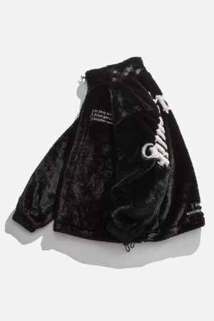 Concert Outfit Street Letter Embroidered Fleece Jacket