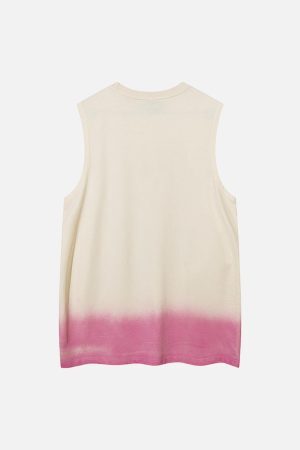 Concert Outfit Street Necklace Graffiti Spray-Painted Vest