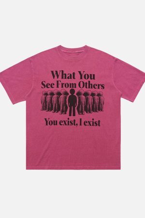 Concert Outfit Street Retro Portrait Letter Print T-Shirt
