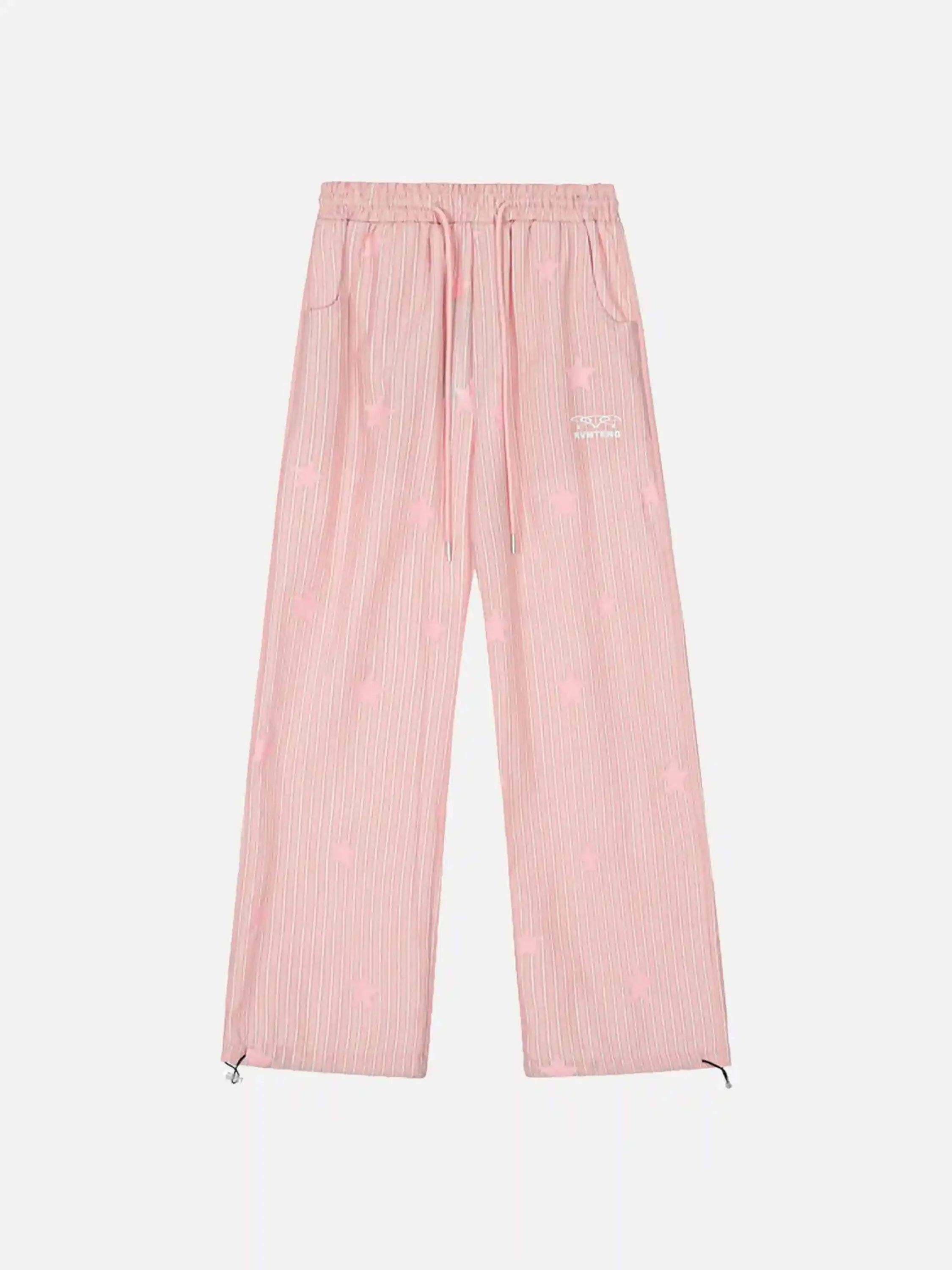 Concert Outfit Street Retro Star Vertical Stripes Trousers