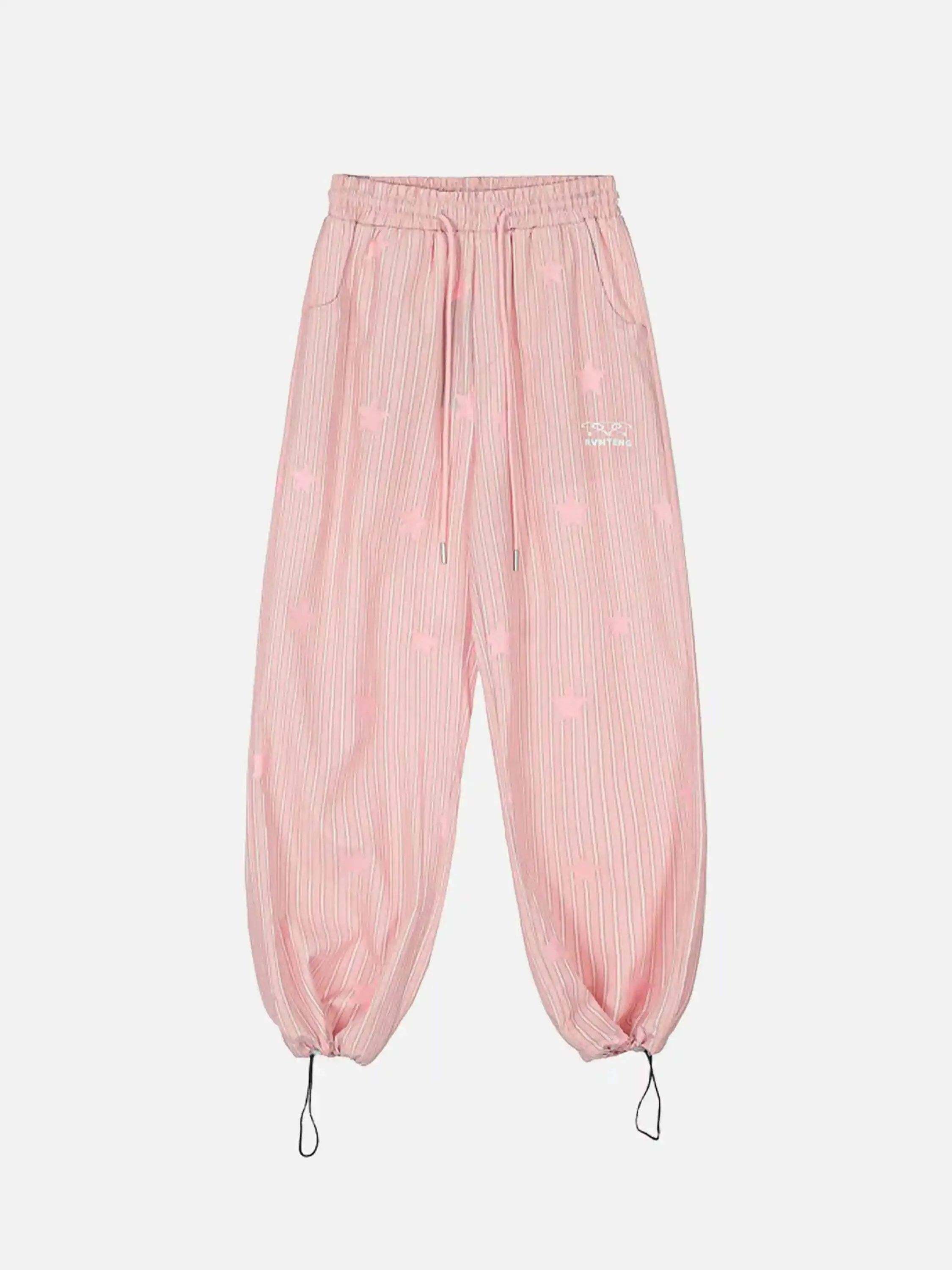 Concert Outfit Street Retro Star Vertical Stripes Trousers