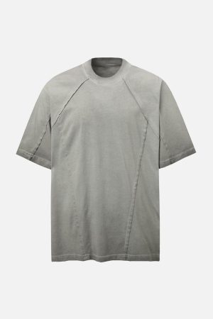 Concert Outfit Street Split Studded Patch T-Shirt