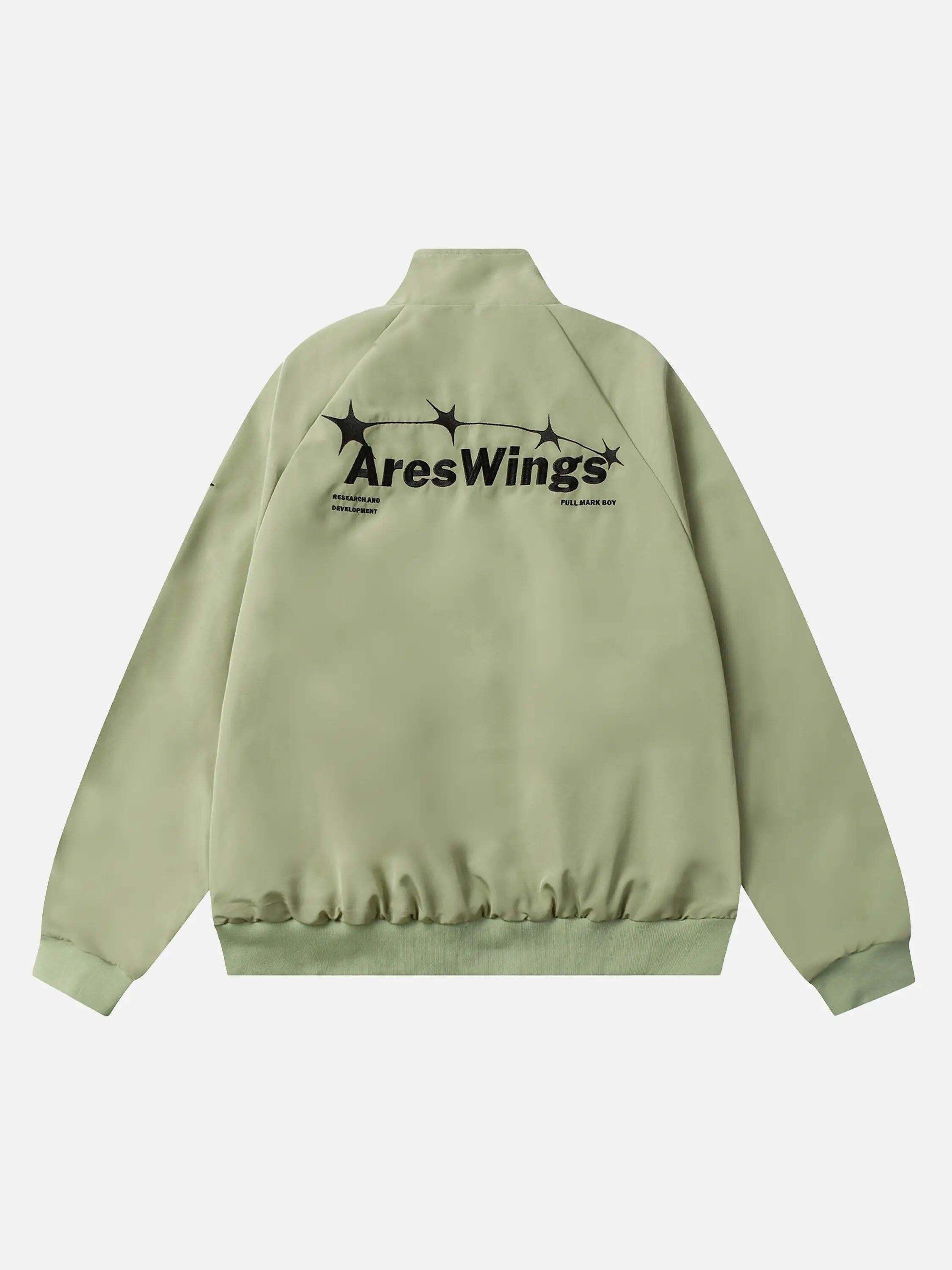 Concert Outfit Street Stars Embroidered Zip-Up Jacket