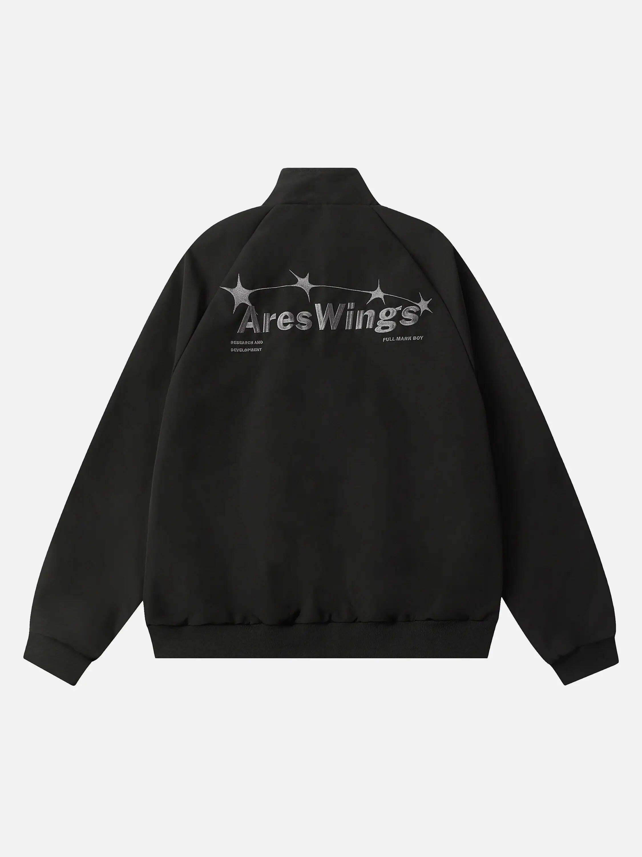 Concert Outfit Street Stars Embroidered Zip-Up Jacket