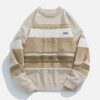 Concert Outfit Stripes Splicing Sweater