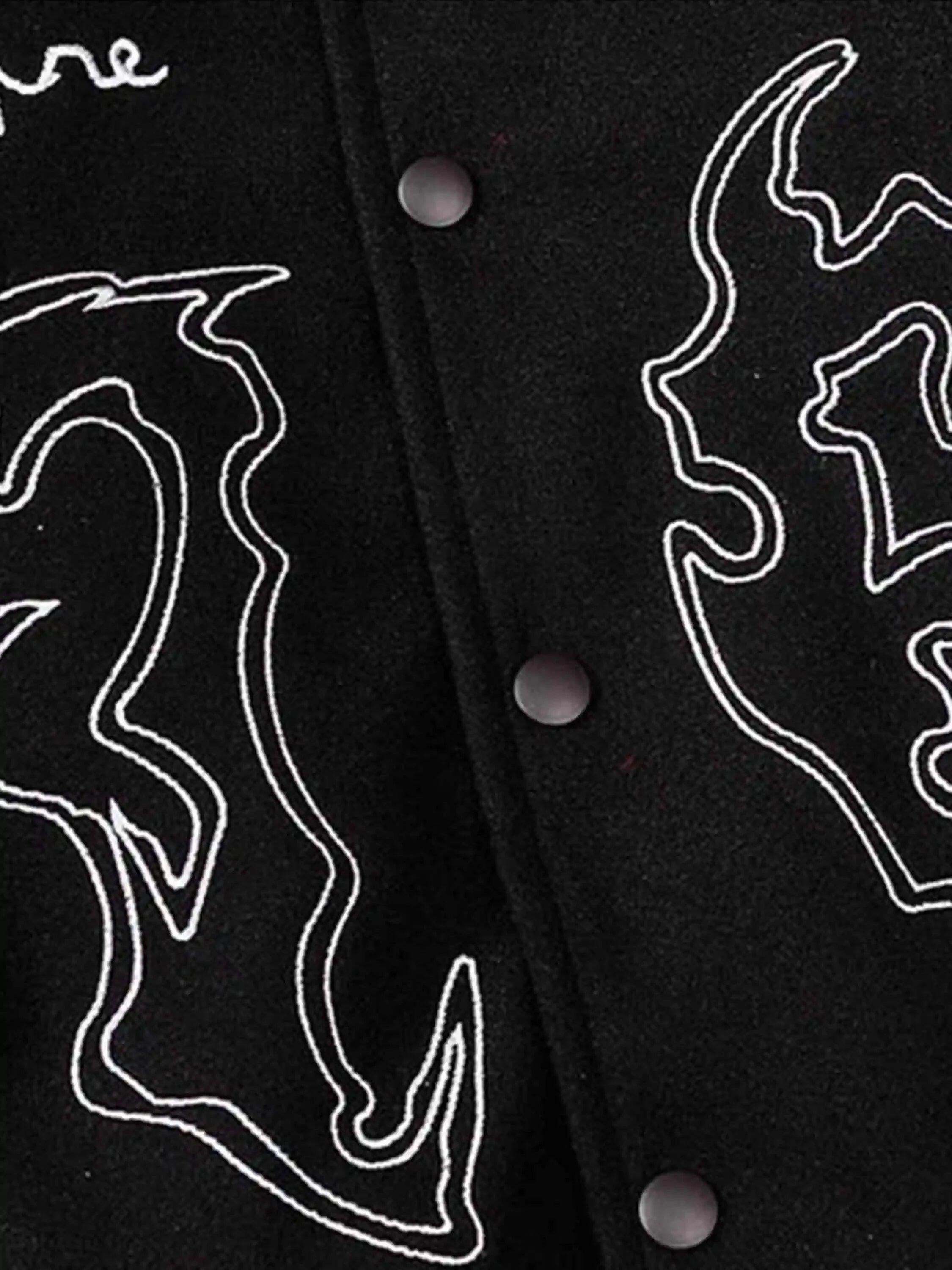 Concert Outfit Symbol Embroidery PU Leather Racing Jacket