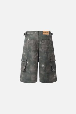 Concert Outfit Tie Dye Multi Pocket Jorts