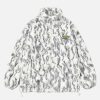 Concert Outfit Tie-Dye Stand Collar Sherpa Jacket